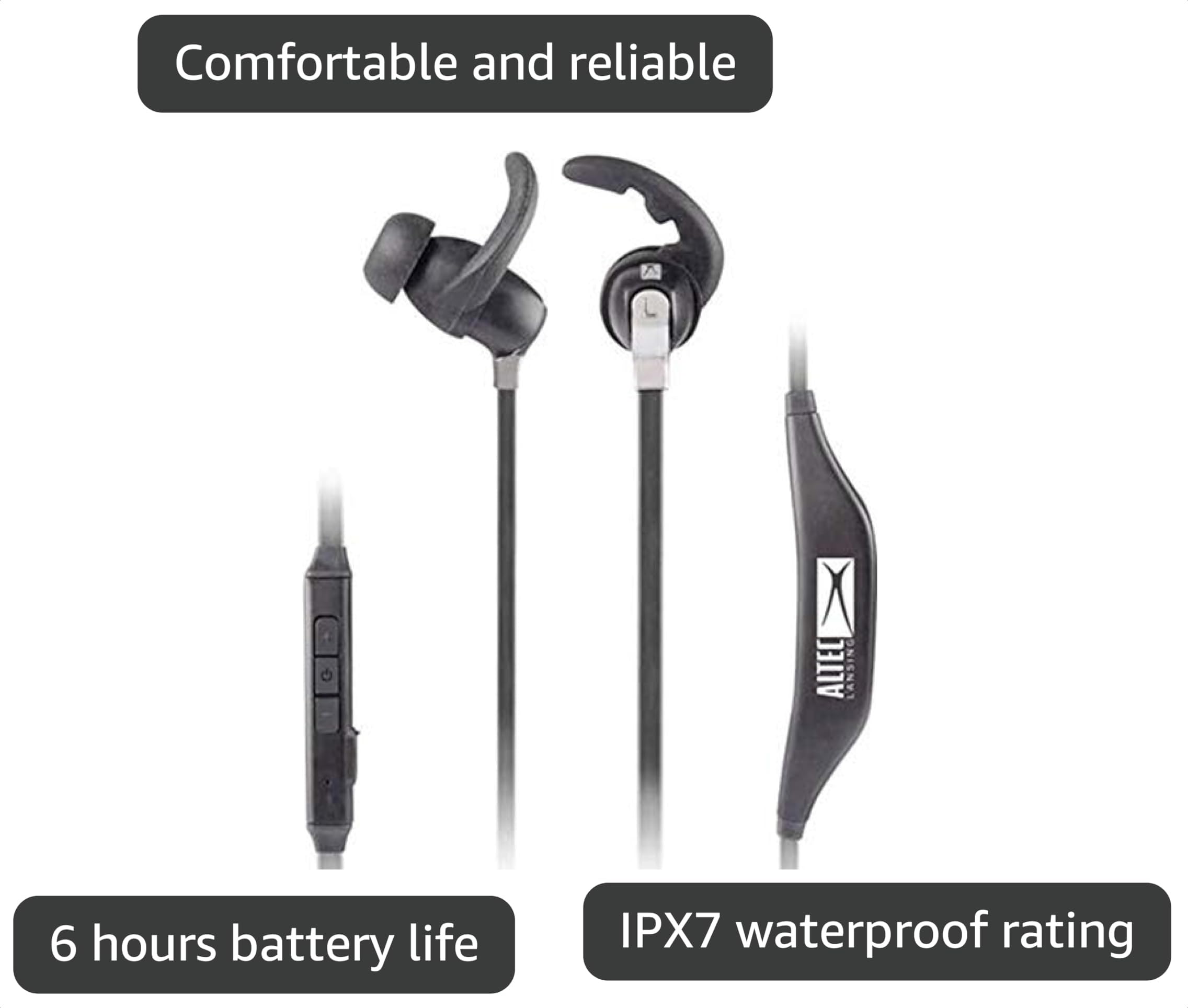 Amazon.com: Altec Lansing MZW101-BLK Bluetooth Earphones